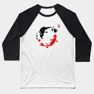 Red & Black Circling fishes Baseball T-Shirt